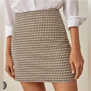 Reformation Tan and Black Mini Skirt size 18